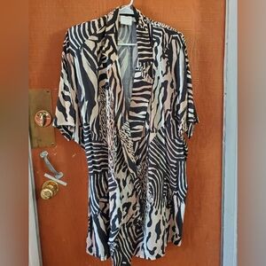 Animal print suit (blazer and skirt)